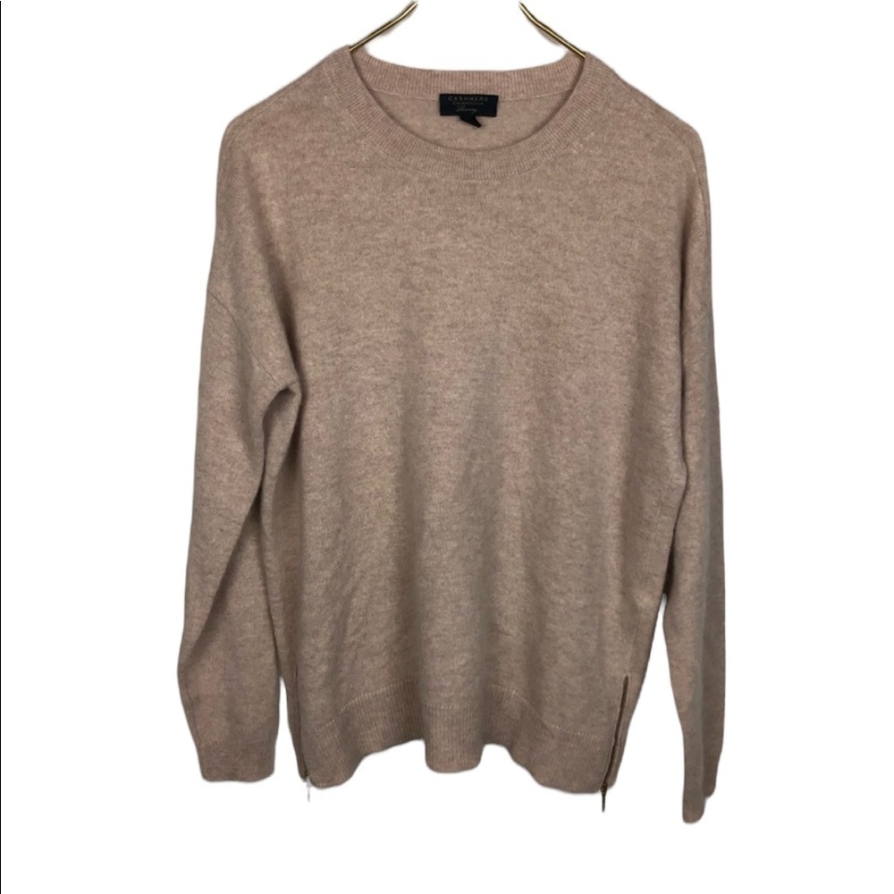 Charter Club Cashmere Crew Neck Sweater with zippers